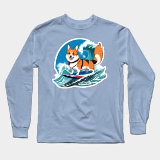 Surfing Corgi Long Sleeve T-Shirt